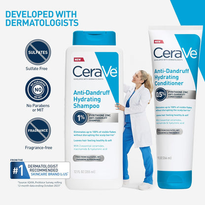 CeraVe Pyrithione Zinc Shampoo – Gentle, Dermatologist-Developed Relief for Itchy, Flake-Prone Scalps