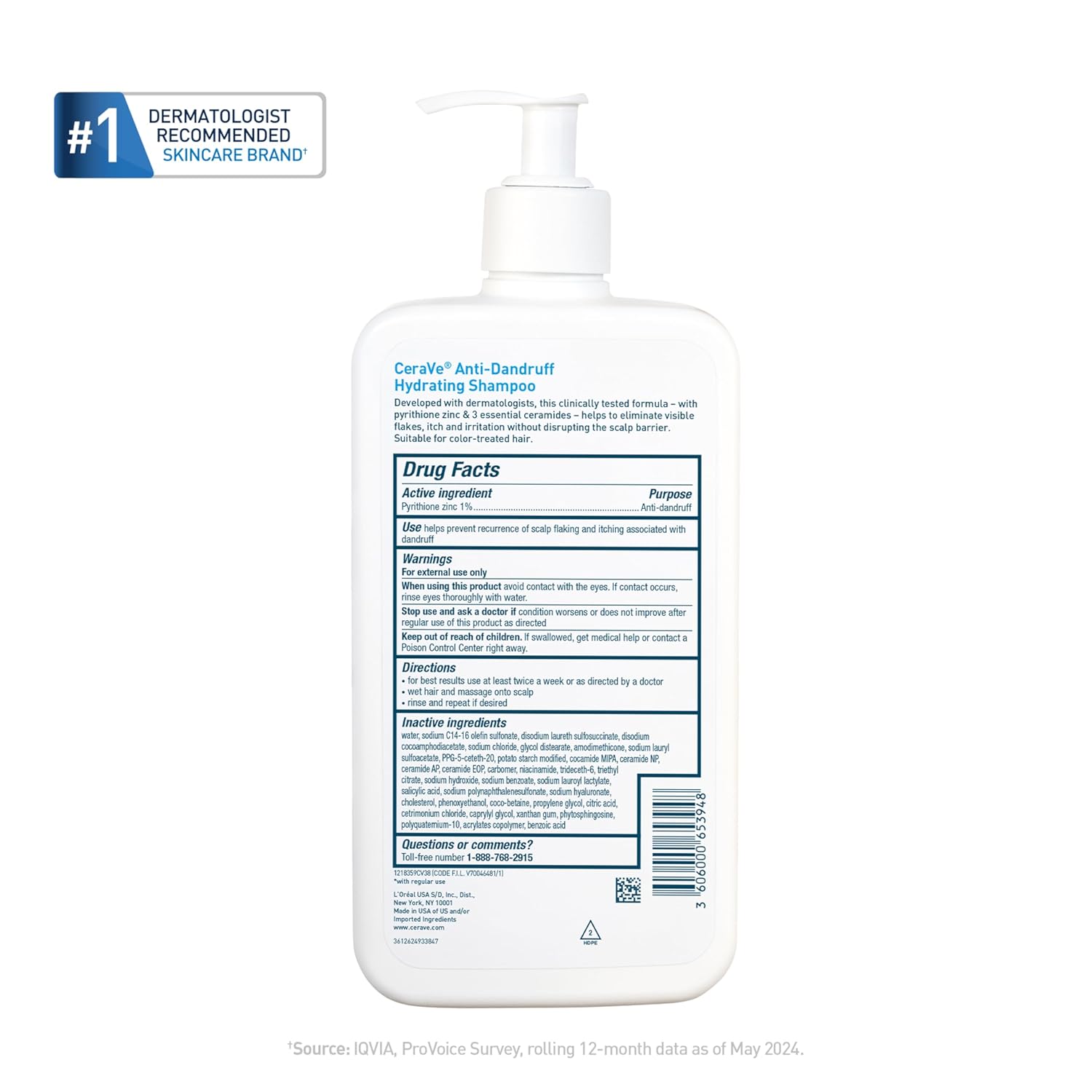 CeraVe Pyrithione Zinc Shampoo – Gentle, Dermatologist-Developed Relief for Itchy, Flake-Prone Scalps
