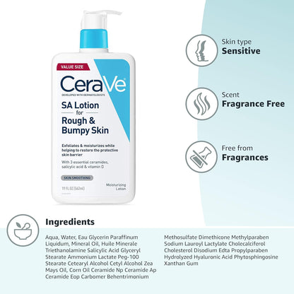 CeraVe SA Lotion – Dermatologist-Recommended Gift for Mom's Dry, Bumpy Skin