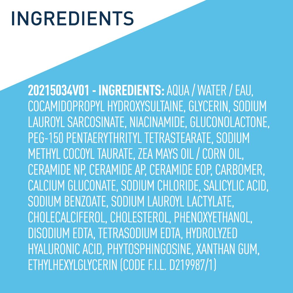 CeraVe Salicylic Acid Body Wash – Non-Comedogenic Exfoliating Wash Safe for Sensitive Skin, 10 Ounce