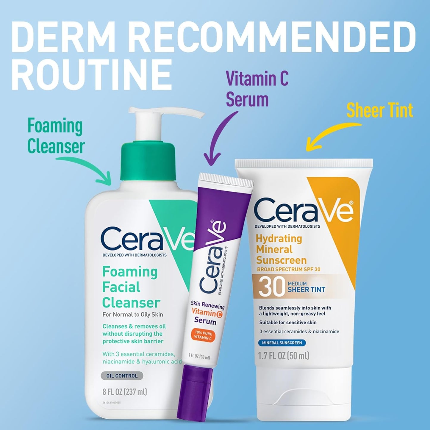 CeraVe Tinted Mineral Sunscreen SPF 30 – Gentle Daily Face Protection for All Ages