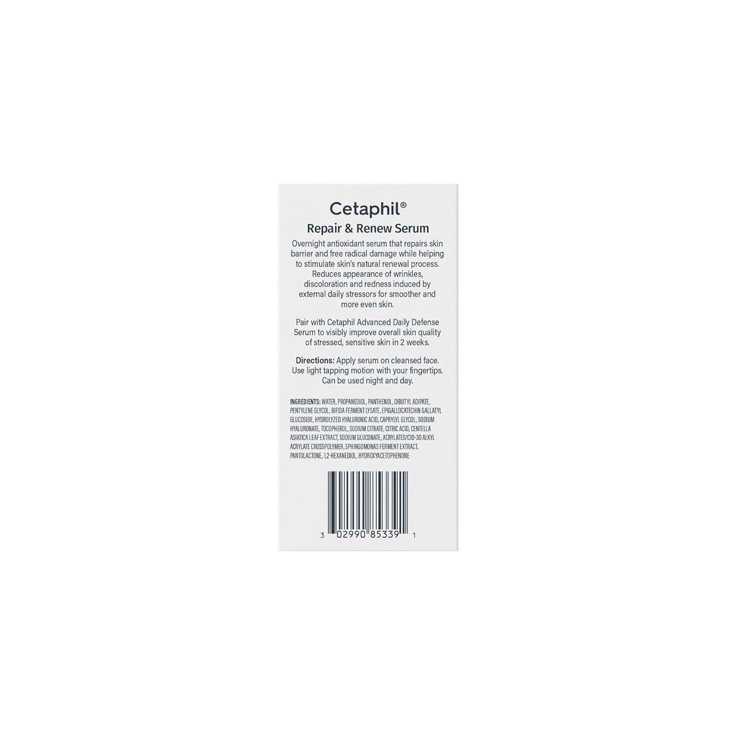 Cetaphil Repair & Renew Night Serum for Stressed Sensitive Skin – Non-Comedogenic Overnight Face Serum, Dermatologist Recommended