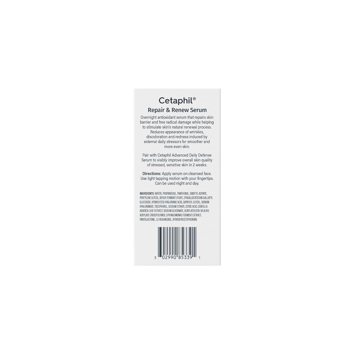 Cetaphil Repair & Renew Night Serum for Stressed Sensitive Skin – Non-Comedogenic Overnight Face Serum, Dermatologist Recommended