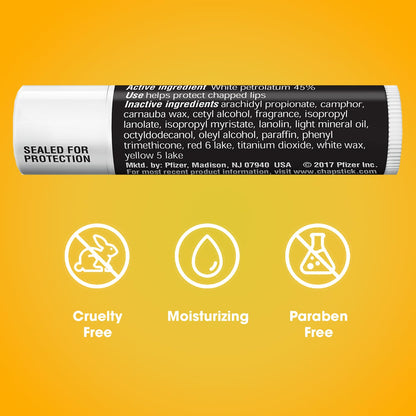 ChapStick Classic Original Lip Balm 12-Count – Nursery, Playroom, and Lunchbox Safe for Kids