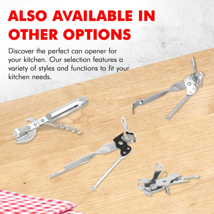 Chef Craft Select Can Opener with Tapper – No-Electricity Manual Opener for Campfire Suppers and Patio Meals