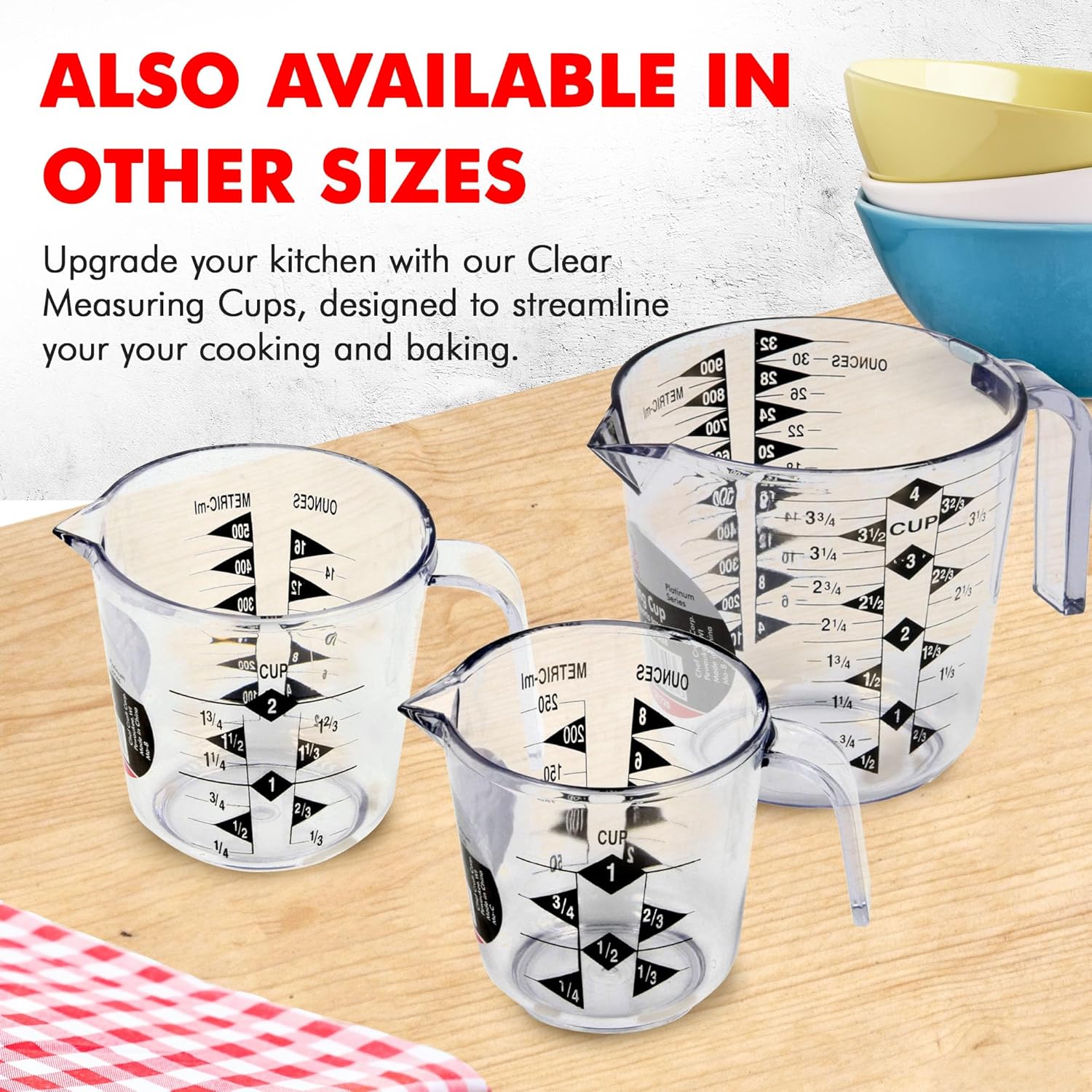 Chef Craft Select Clear Measuring Cup – Clean-Design Measuring Cup for Minimalist Home Cooking