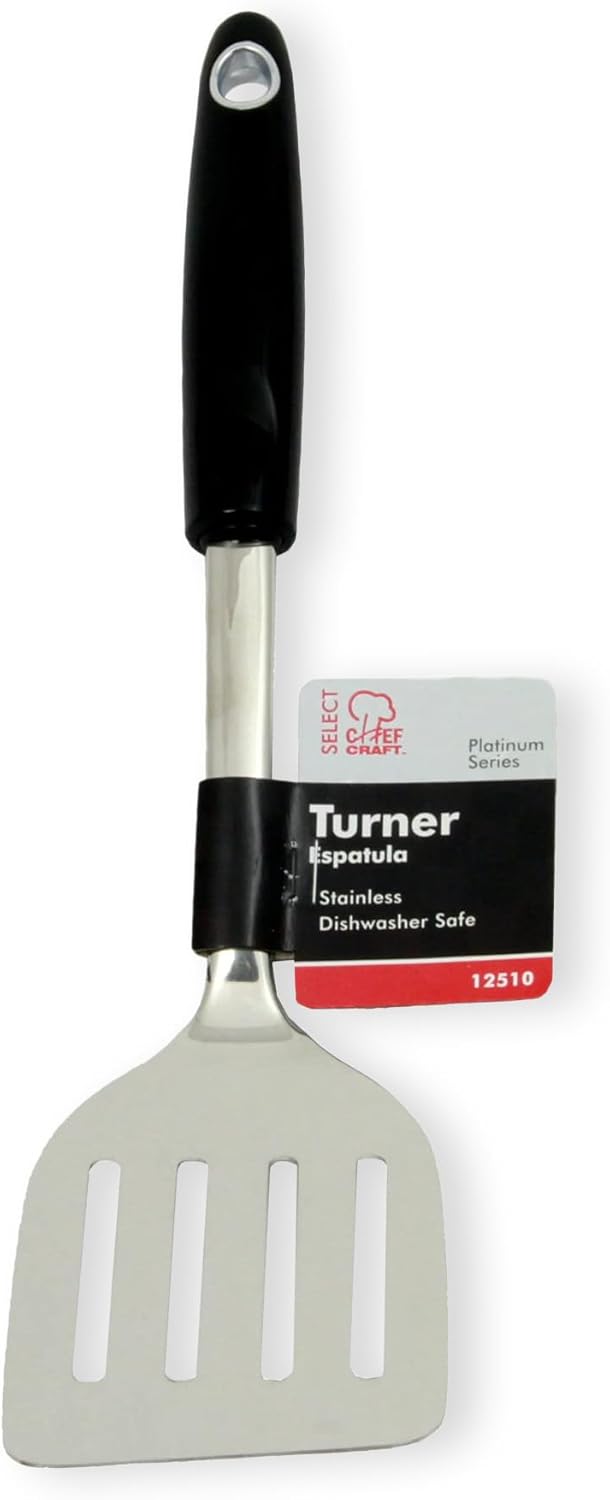 Chef Craft Stainless Steel Turner – Graduation Gift for College Student Setting Up Dorm Kitchen, Heavy Duty Spatula
