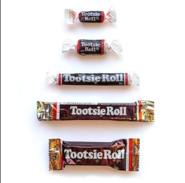 chocolatey chewy tootsie roll flavor in a snack-bar size larger than the standard midgee