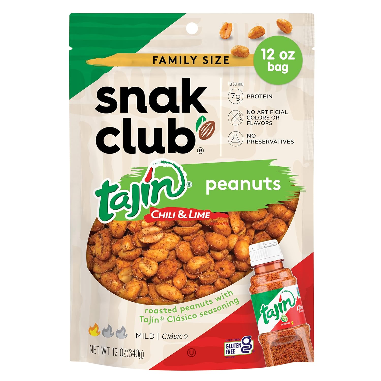 coated in tajin clasico seasoning blend (chili peppers, sea salt, lime)