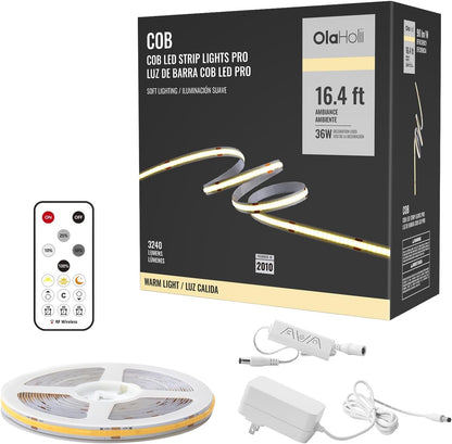 cob (chip on board) led technology with 1600 high-density diodes producing continuous, dotless light output