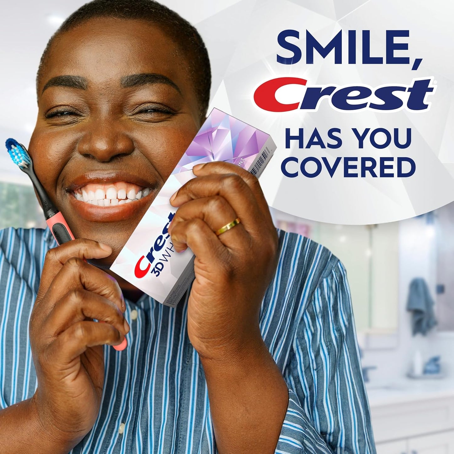 Crest 3D White Brilliance Bright Mint Toothpaste – Quick Whitening Routine for Busy Home Office Mornings