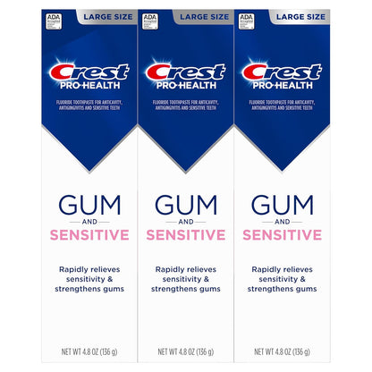 Crest Antibacterial Toothpaste 4.8oz (3-Pack) – Clinically Proven Focus Support & Gum Health for Busy Adults