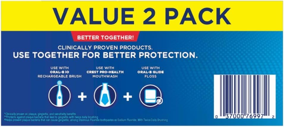 Crest Pro-Health Advanced Deep Clean Mint Toothpaste as Part of a Calming Daily Wellness Ritual for Sensitive Teeth and Gums, 2 Pack