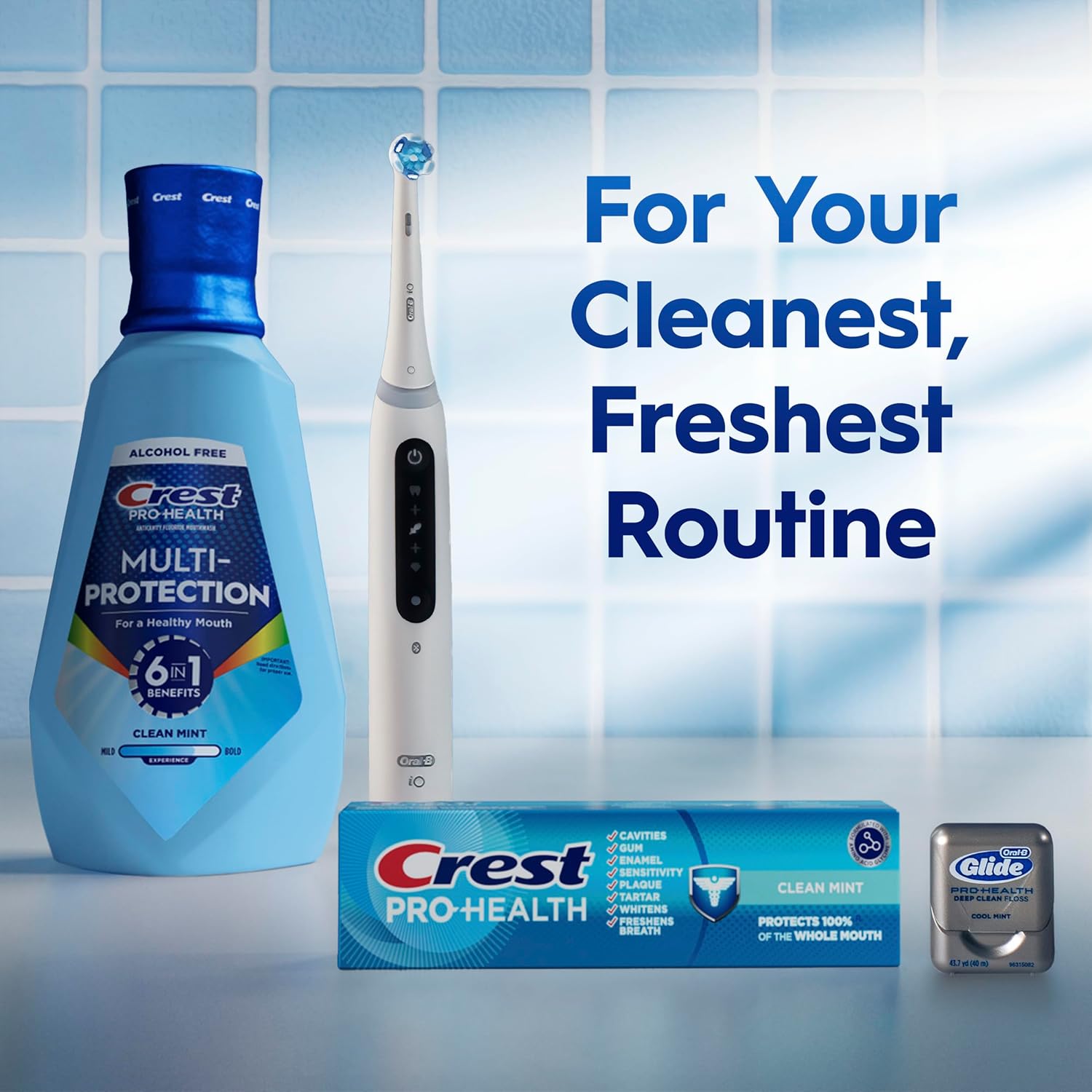 Crest Pro Health Alcohol-Free Mouthwash 1L 2 Pack – Gentle Fluoride Cavity Protection Safe for Adults with Gum Sensitivity