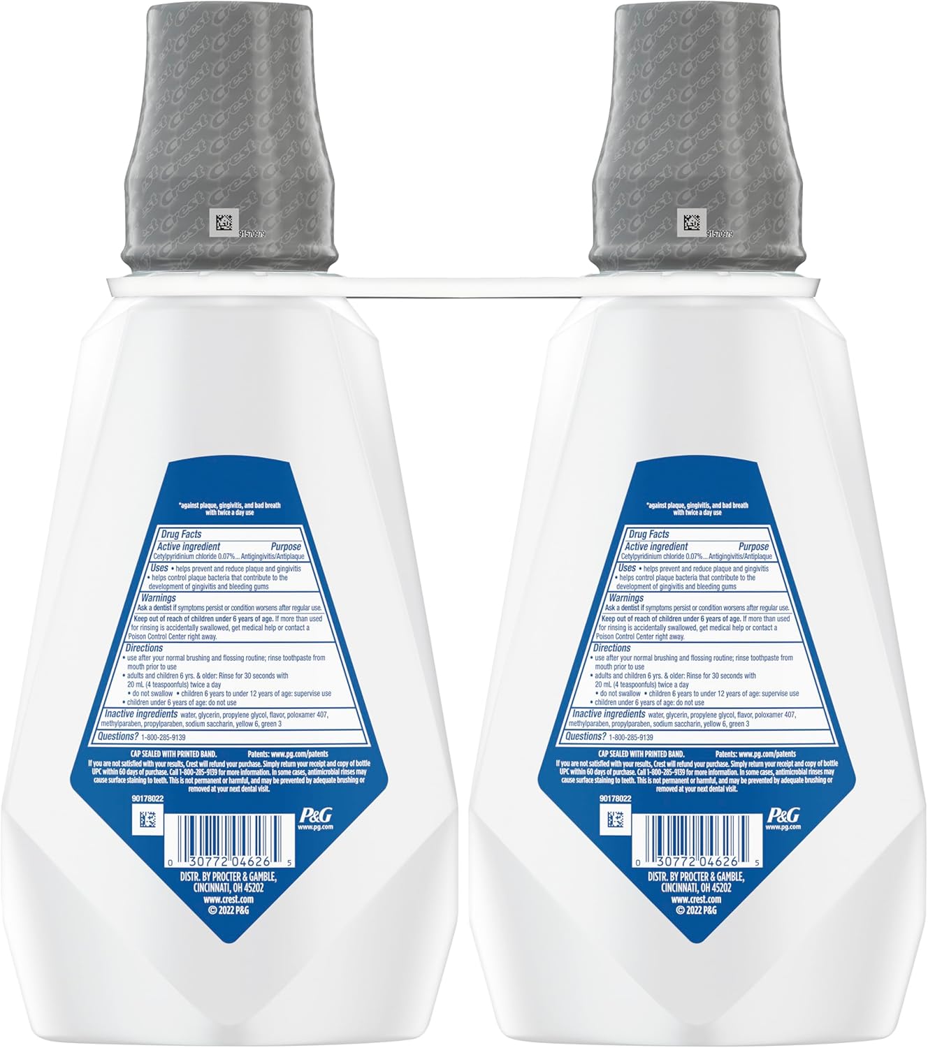 Crest Pro-Health Antibacterial Mouthwash – Gentle Formula Safe for Kids, Pets & Sensitive Gums