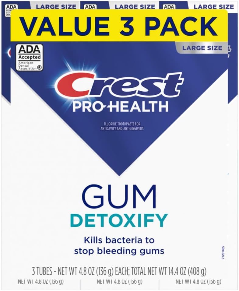 Crest Pro-Health Gum Detoxify 3-Pack – Child-Friendly Cavity & Gum Protection for Family Bathrooms