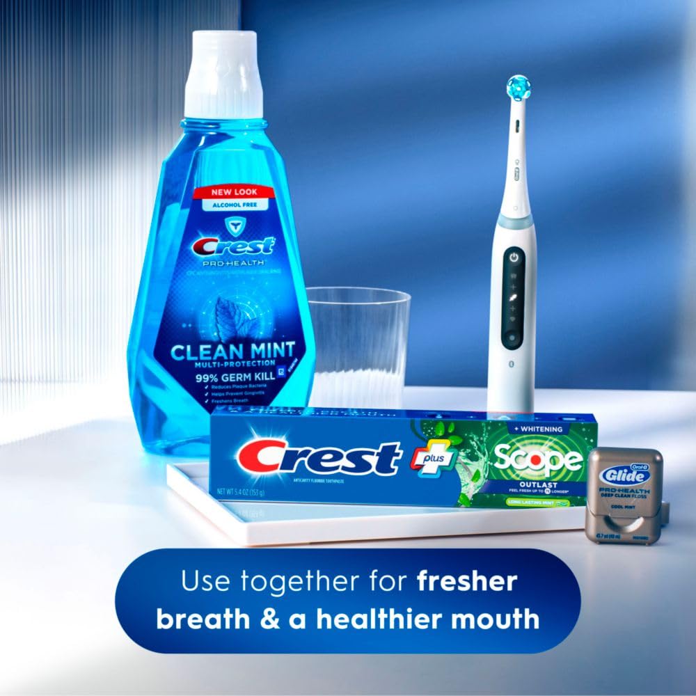 Crest + Scope Whitening Toothpaste Pack – 7x Fresher Breath for Your Work-Day Focus Ritual