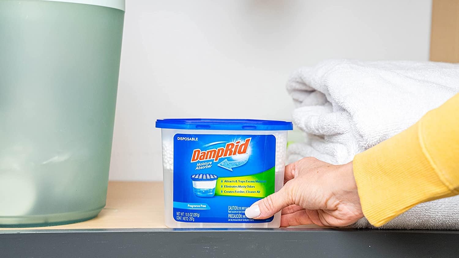 DampRid Fragrance Free Disposable Moisture Absorber 10.5 oz 3 Pack – Electric-Free Basement Dehumidifier for Worry-Free Coverage