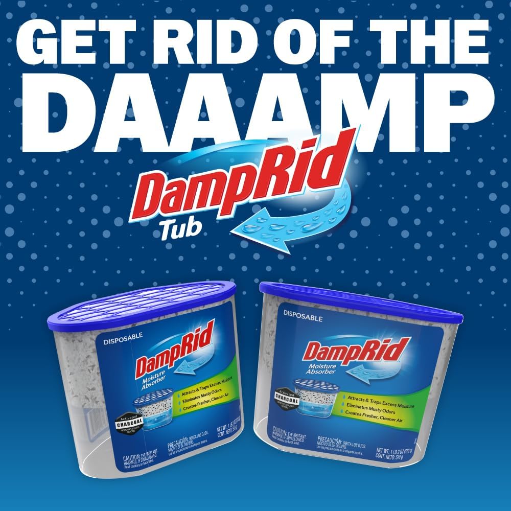 DampRid Unscented Moisture Absorber – Worry Free Odor Control for Crawl Spaces and Utility Closets, No Power Source Required