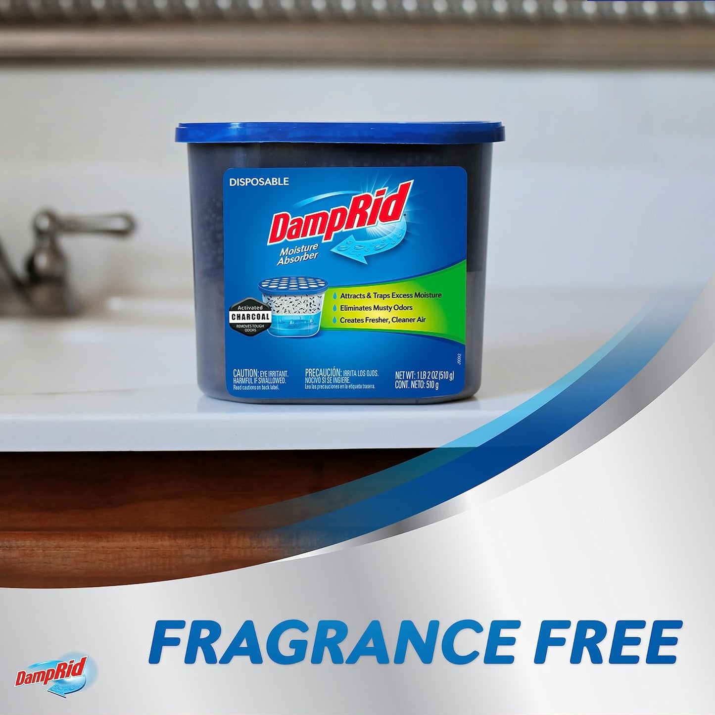 DampRid Unscented Moisture Absorber – Worry Free Odor Control for Crawl Spaces and Utility Closets, No Power Source Required