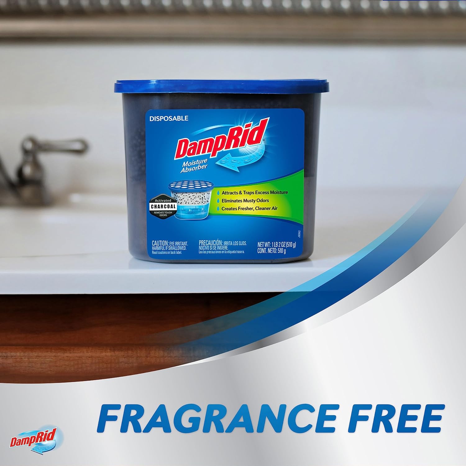 DampRid Unscented Moisture Absorber – Worry Free Odor Control for Crawl Spaces and Utility Closets, No Power Source Required