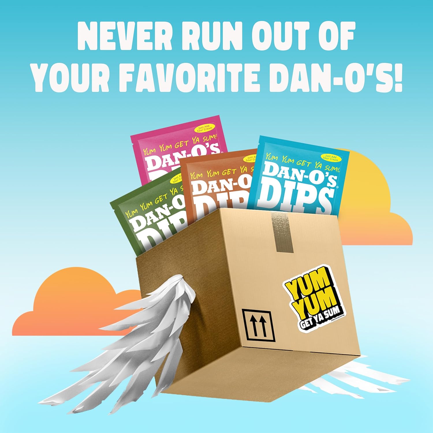 Dan-O's Dips 8-Pack – Kid-Friendly Snack Seasoning for Lunchboxes and After-School Plates