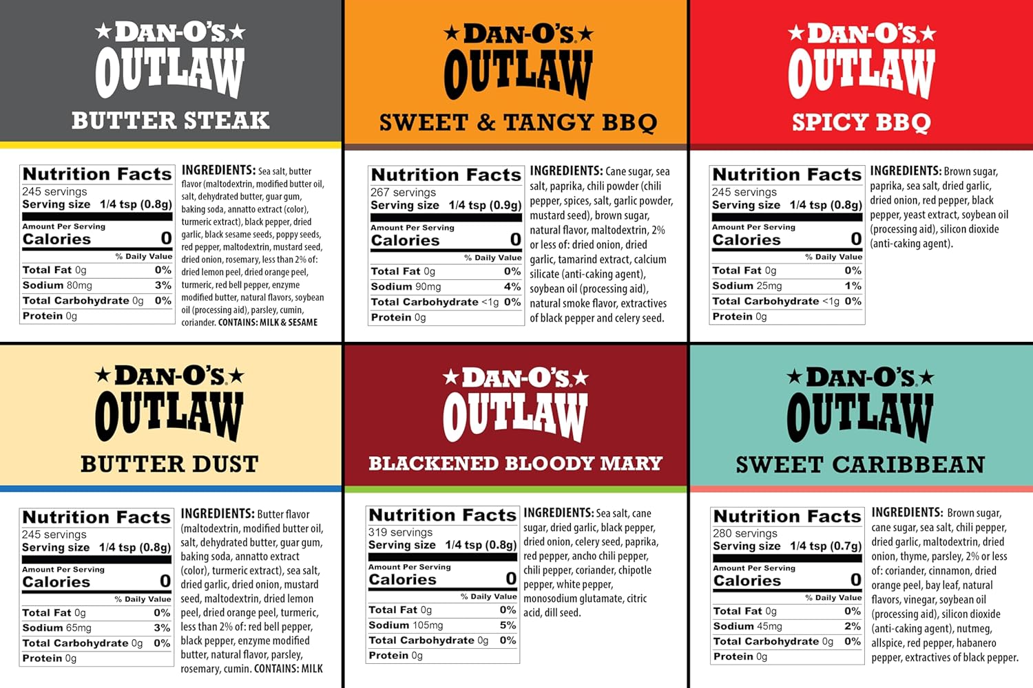 Dan-O's Outlaw BBQ Seasoning Variety Pack – Travel-Friendly Flavors for Open-Air Dinners and Poolside Bars