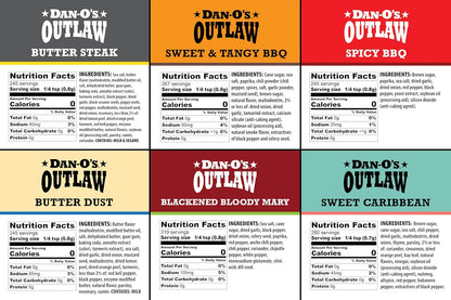 Dan-O's Outlaw BBQ Seasoning Variety Pack – Travel-Friendly Flavors for Open-Air Dinners and Poolside Bars