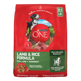 Purina ONE Lamb and Rice Adult Dog Food - USA-Made Kibble for Homes with Kids and Pets, 31.1 lb. Bag