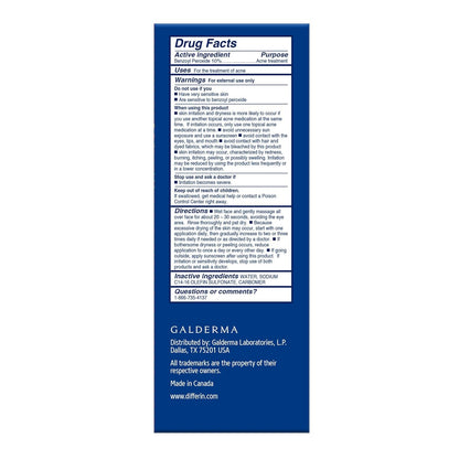 Differin Acne Face Wash with 10% BPO – Gentle Nightly Skincare Routine for Acne-Prone Skin