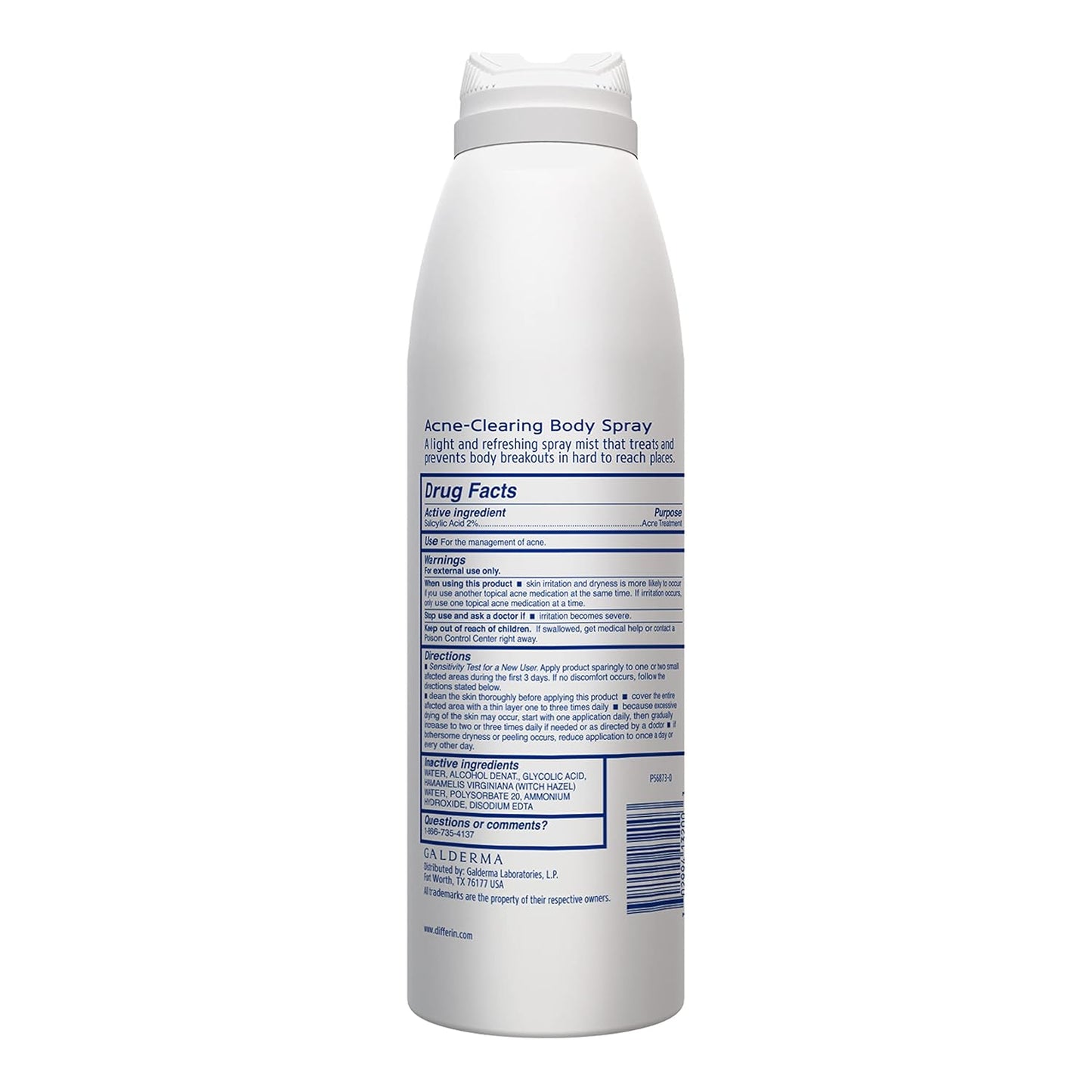 Differin Body Acne Treatment – Fast-Acting Pre-Meeting Confidence Boost for Clearer Skin, 6 oz Twist-Lock Spray