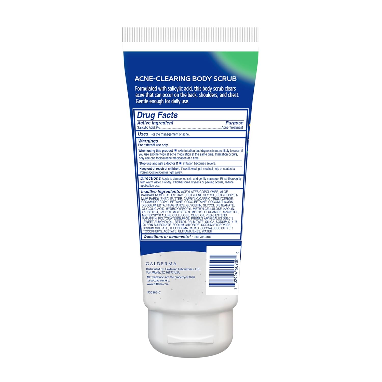 Differin Gentle Acne Body Scrub – Hypoallergenic Exfoliation for Active Teens and Young Adults