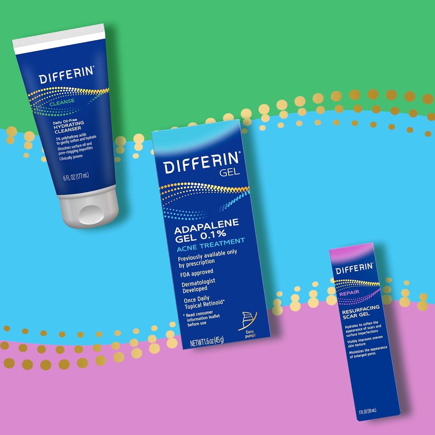 Differin Resurfacing Scar Gel – All-in-One Texture and Firmness Care in a Compact Tube, 1 Oz
