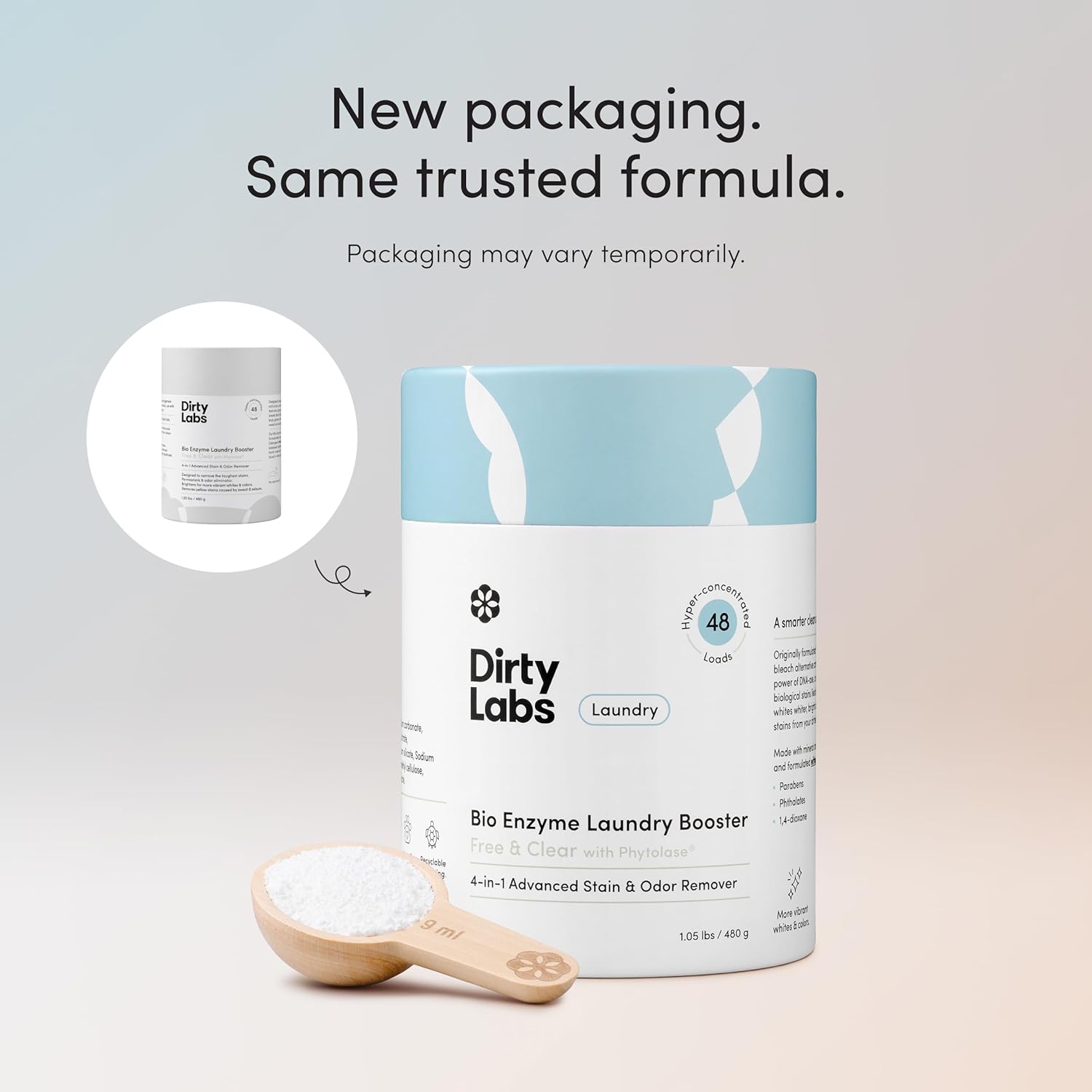 Dirty Labs Bio Enzyme Laundry Booster for Chemical-Sensitive Wellness Homes and Nontoxic Bath Towel Freshening, 48 Loads