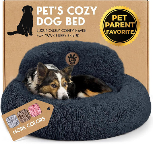 donut round shape with 8-inch raised rim for burrowing and head support