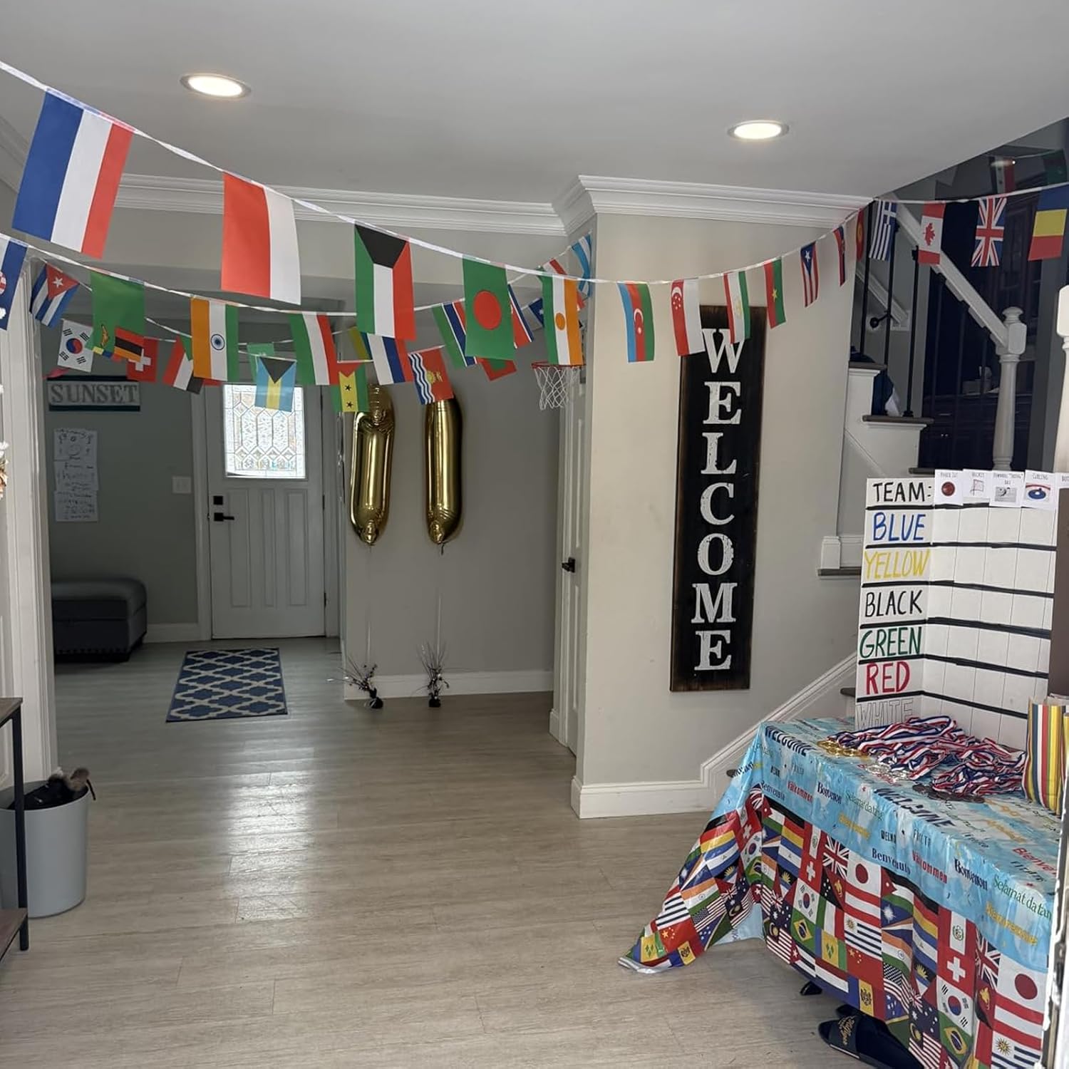 Double-Sided Nylon Flag Bunting for World Cup 2026 Outdoor Entertaining, 48 Country String Set for Garden, Fence, and Patio Decoration