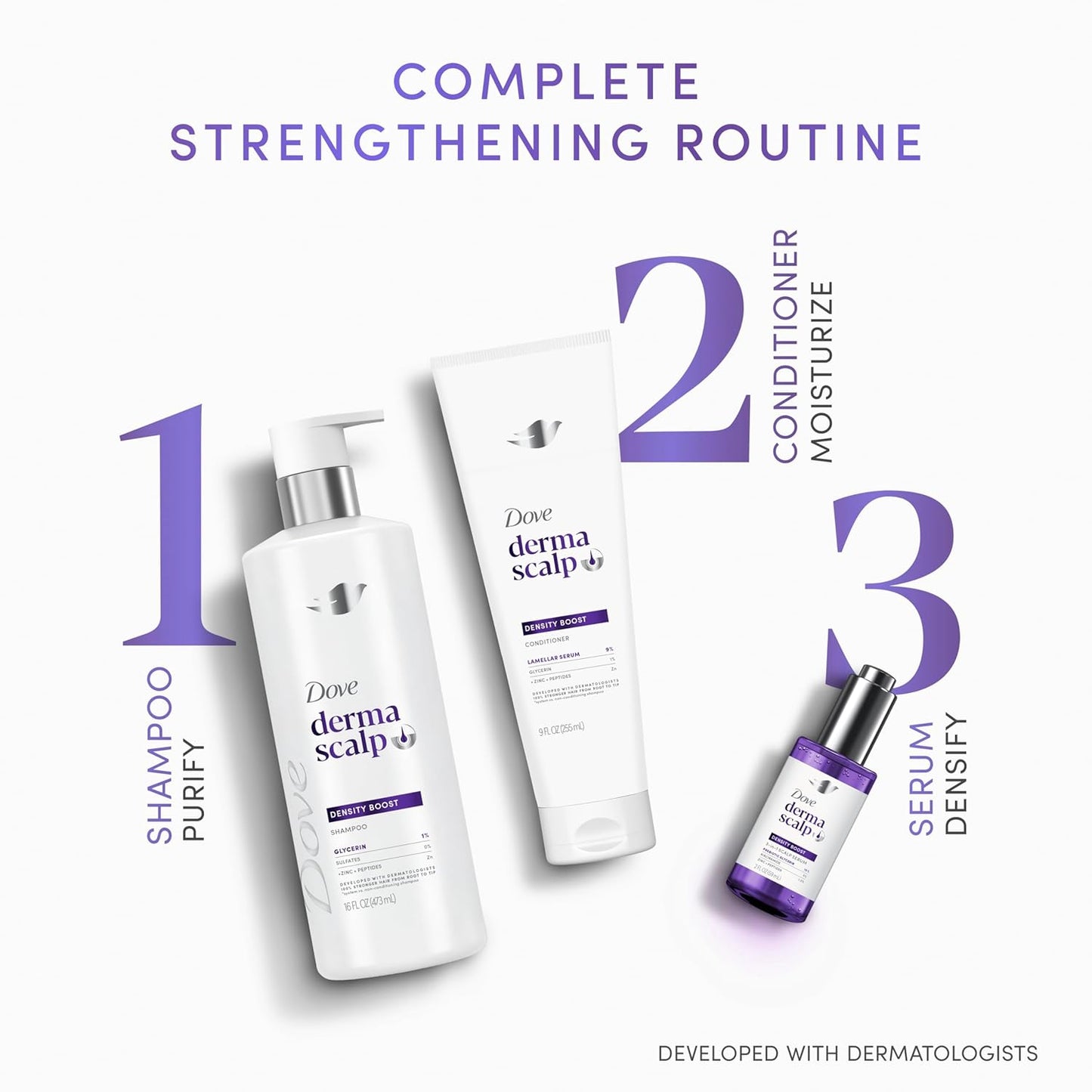 Dove Derma Scalp Density Boost Shampoo – Housewarming Gift for the Wellness Lover, Volumizing Daily Shampoo
