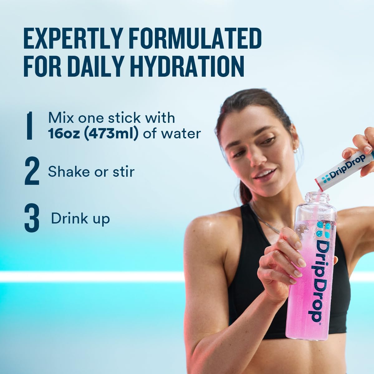 DripDrop Zero Sugar Plus - Minimalist Hydration Routine with Zero Sugar and No Artificial Dyes, Intentional Wellness