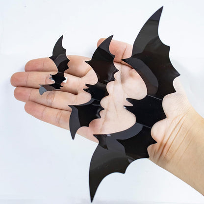 Elegantly Halloween Premium PVC Bat Wall Decals – Chic Moody Aesthetic for Dining Room and Home Bar, Indoor Outdoor Halloween Decoration 152 Pack