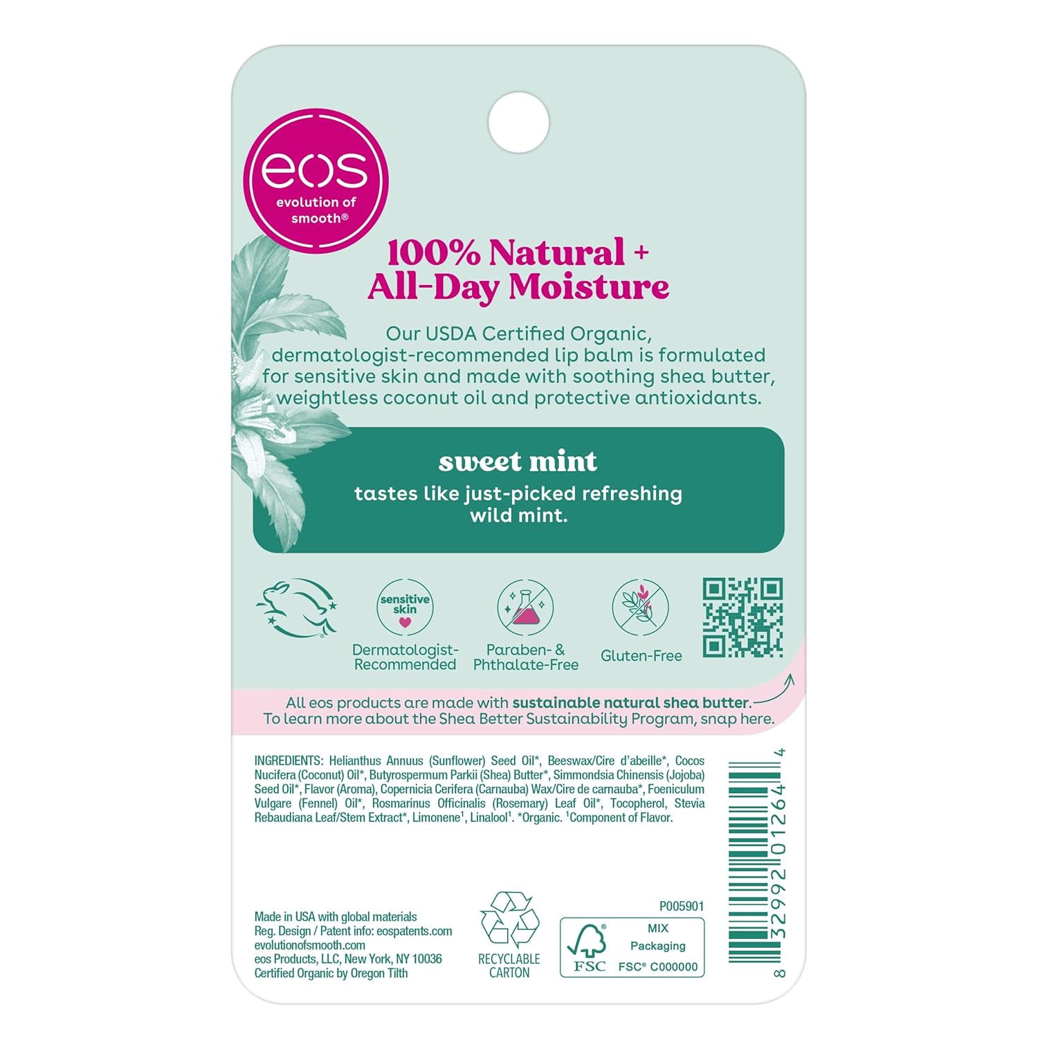 eos Organic Lip Balm Sticks Variety Pack - Key Lime, Irritation-Free Lip Care for Purse & Gym Bag, Hypoallergenic Hydration