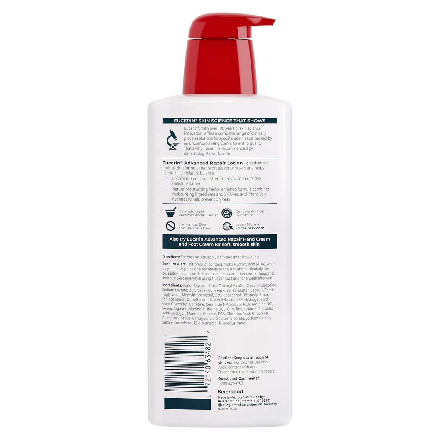 Eucerin Advanced Repair Lotion – Premium Gift for Mom or Her, Dermatologist-Recommended Hydration