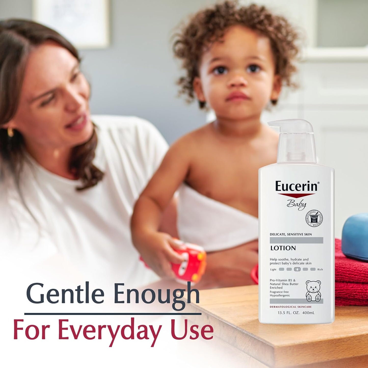Eucerin Baby Body Lotion – Pediatrician and Dermatologist Recommended for Worry-Free Infant Skincare, 13.5 Fl Oz