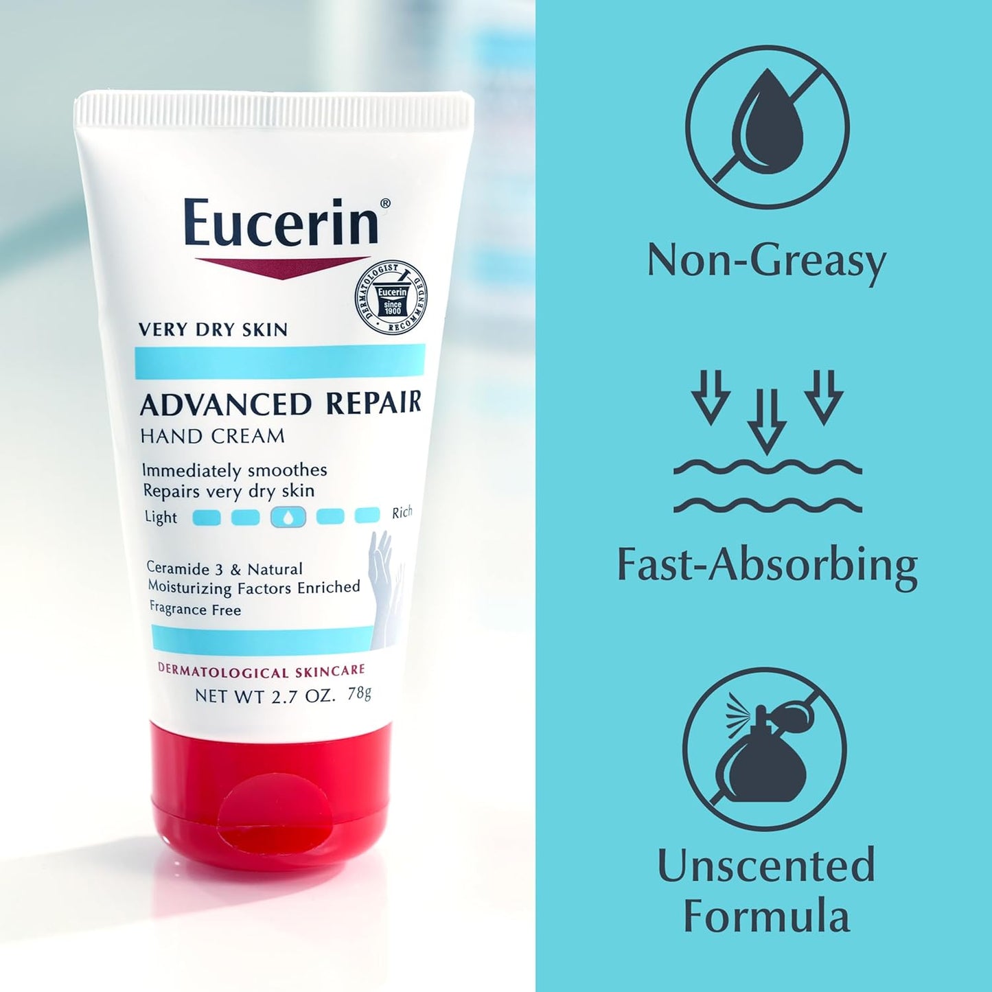 Eucerin Hand Cream Holiday Gift – 3-Pack Fragrance-Free Sensitive Skin Present