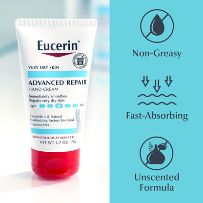 Eucerin Hand Cream Holiday Gift – 3-Pack Fragrance-Free Sensitive Skin Present