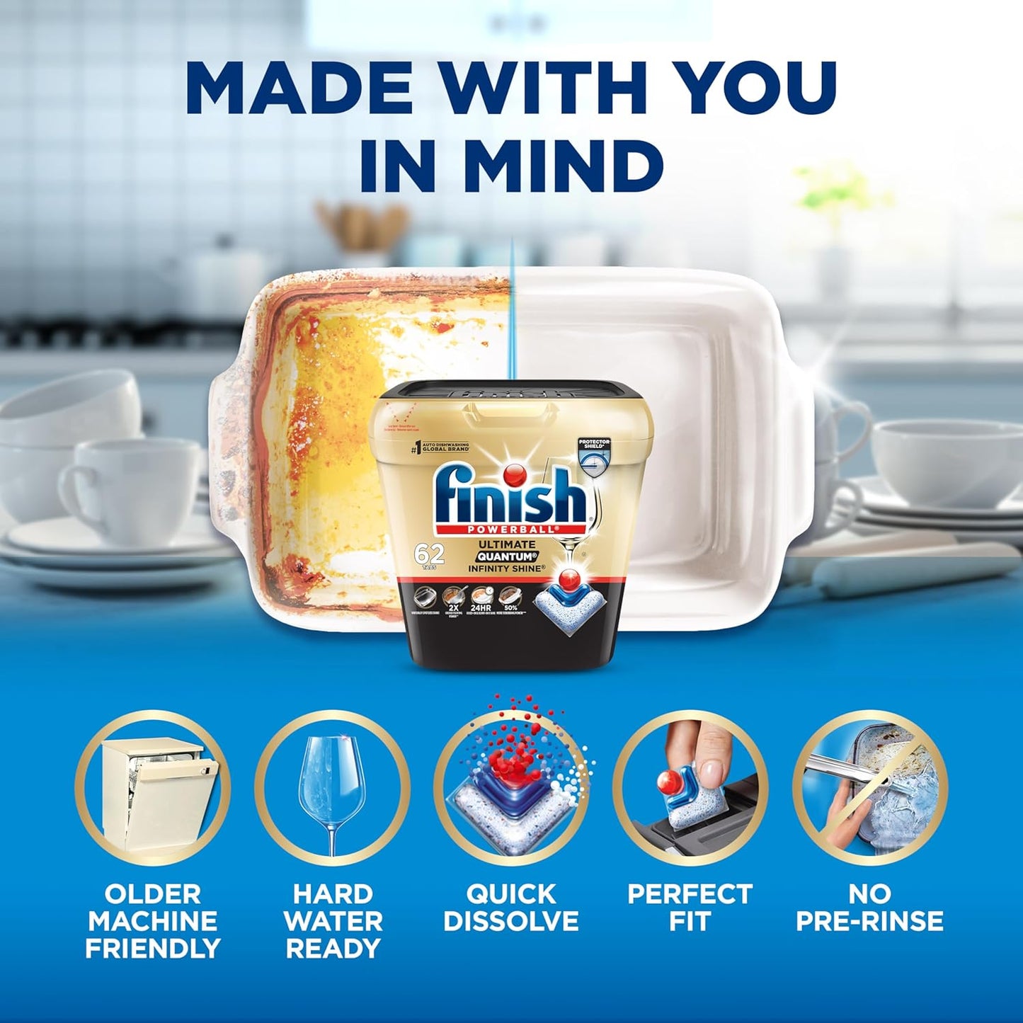 Finish Ultimate Quantum Infinity Shine Dishwasher Pods – Practical Mother's Day Gift for the Home Chef