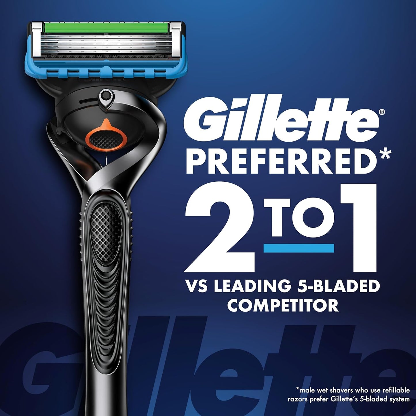 five ultrasharp anti-friction problades with blade stabilization for optimal spacing