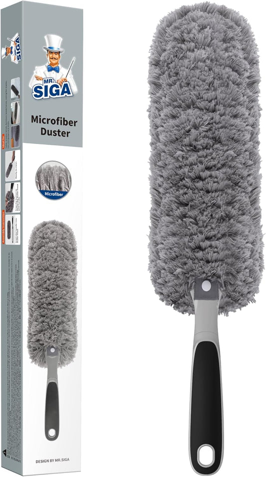 fluffy lint-free microfiber head that covers a large surface area