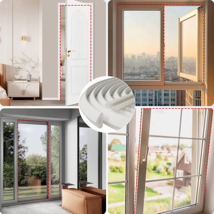 FoamGuard V-Profile Draft Stopper – Home Office Calm Door Seal for Focused Breathing Space, Peel and Stick Noise Reduction
