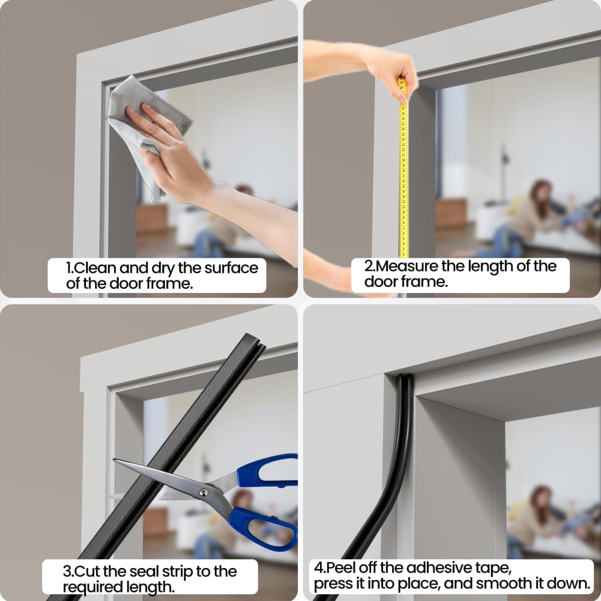 FoamGuard V-Profile Draft Stopper – Home Office Calm Door Seal for Focused Breathing Space, Peel and Stick Noise Reduction