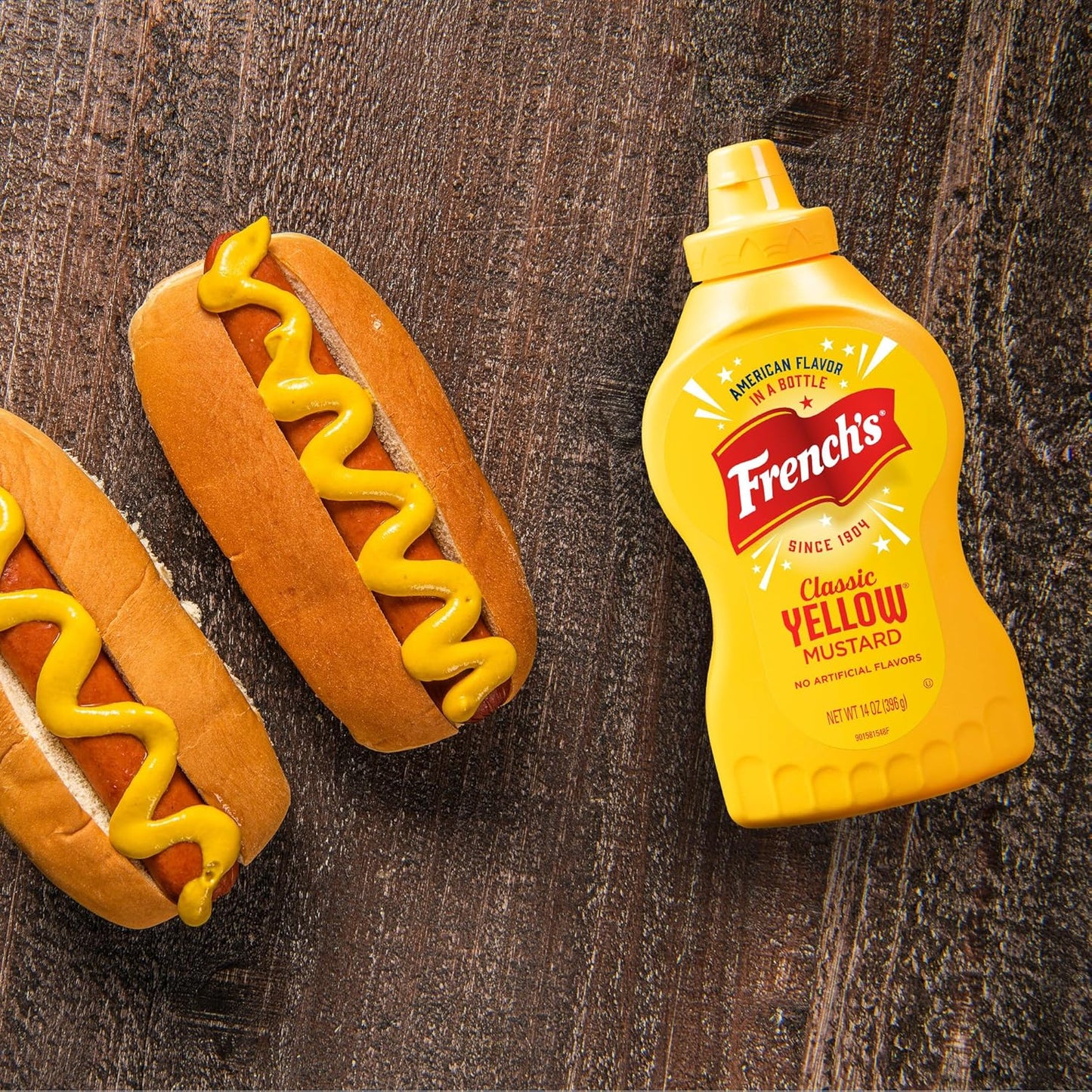 French's Gluten Free Yellow Mustard – Patio Cookout & Outdoor Grilling Mustard for Burgers, Pretzels & Fries, 14 oz